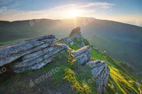 Preview: Mountain sunset landscape