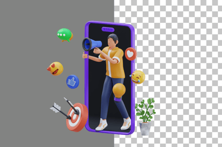 Preview: Mobile Marketing 3D Illustration