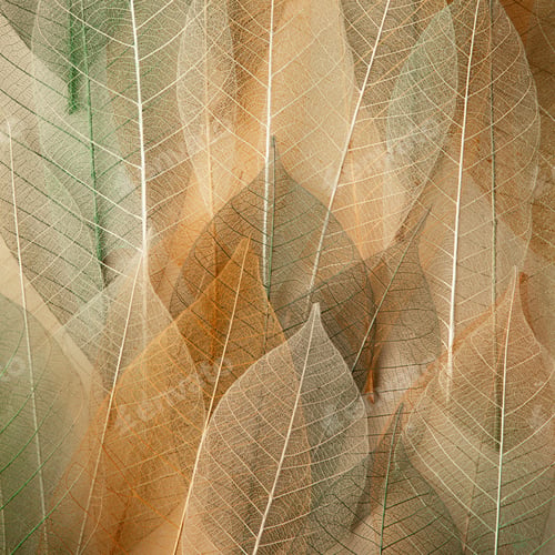 Preview: Background from artificial autumn leaves, closeup