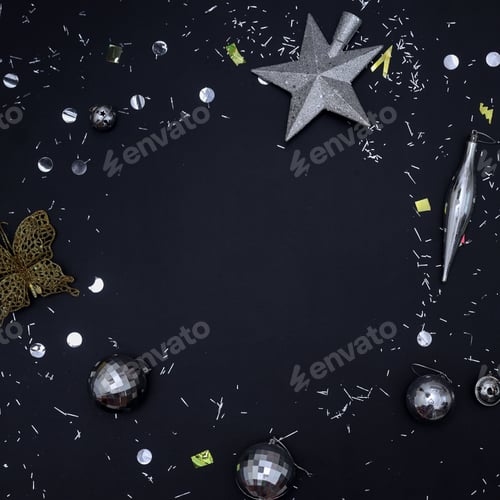 Visualização: Fundo festivo prateado e dourado