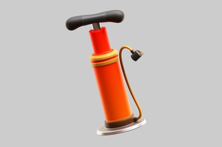Preview: Orange inflatable ball pump accessory
