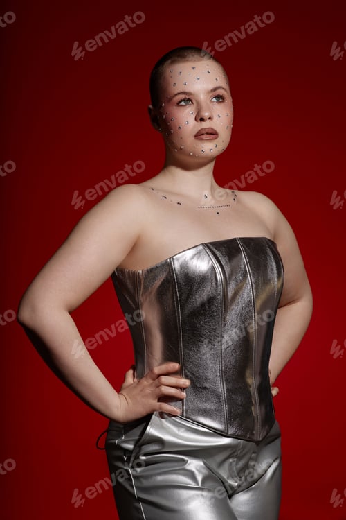 Preview: Young Woman Wearing Silver Outfit