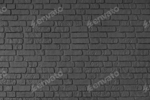 Preview: Black Color Painted Brick Wall Texture, Brickwork, Masonry Of Stone Blocks Horizontal Background