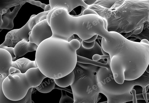 Preview: Intricate microstructures resembling a lunar landscape in monochrome