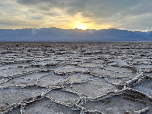 Preview: Death Valley Badlands Salt Flats at sunset abstract