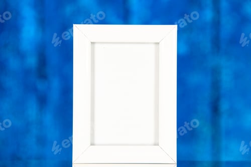 Preview: front view white picture frame on light-blue background color gift present portrait shoots picture