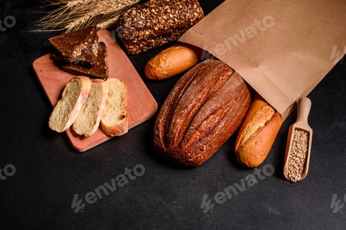 Preview: Beautiful fresh baked bread with wheat grains