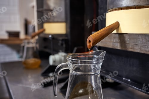 Preview: Local small seed oil production. Fresh extra virgin linseed oil extraction process