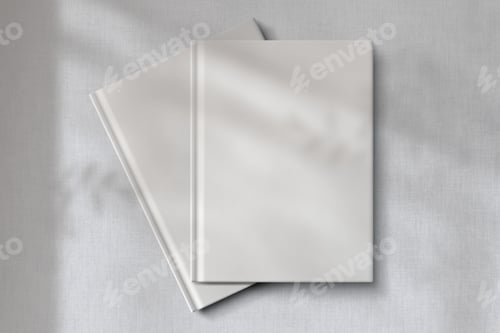 Preview: Minimal blank white book cover, design space