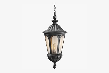 Preview: Black Metal and Glass Hanging Lantern