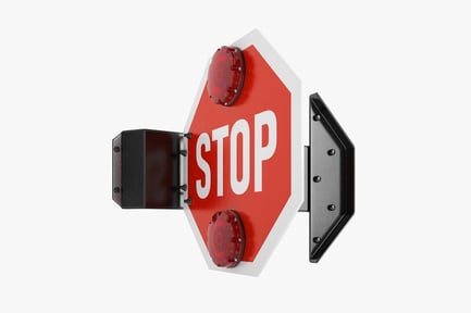 Preview: School Bus Stop Sign with Flashing Lights