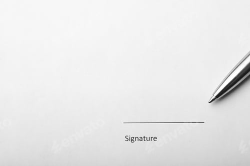 Preview: Sign here field. The signature concept.