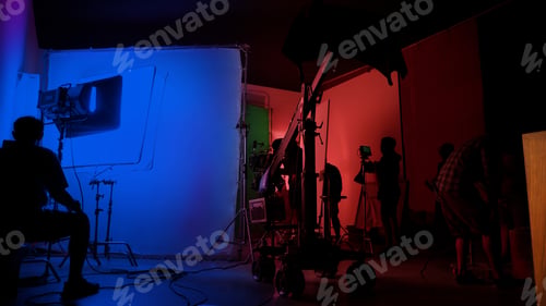 Preview: Silhouette images of making of or behind the scenes of video production
