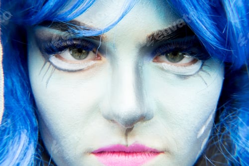 Preview: Makeup. Image Of A Witch In A Bride Dress