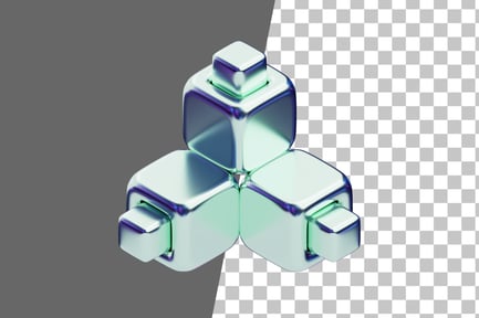 Preview: Chromatic Abstract Reflective Triangular Stack 3D Icon