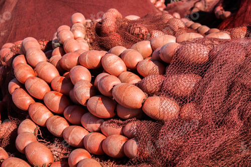 Fishing nets in a port