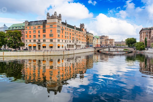 Preview: Stockholm, Sweden River Cityscape.