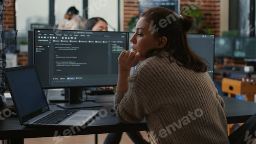 Preview: Junior developer putting laptop with source code on senior dev desk asking for opinion