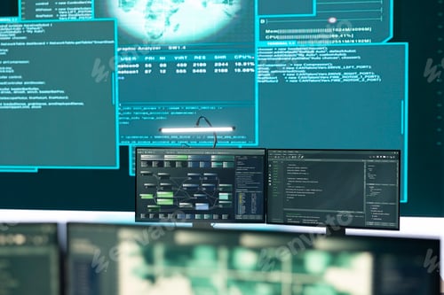 Preview: Empty cyber operations center for governmental hacking and threat detection