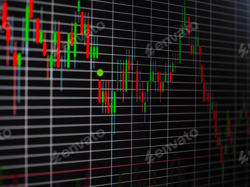 Preview: Close up of monitor stock graph for business