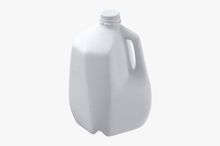 Preview: Blank Plastic Milk Jug with Handle