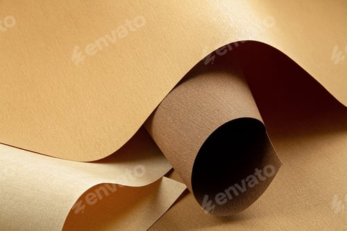 Preview: Abstract backgroud of rolled textured paper sheets of different shades
