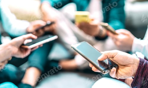 Preview: Close up of people using mobile smart phones