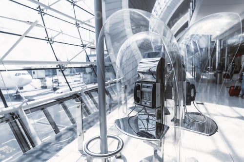 Preview: Phone booth in an airport terminal