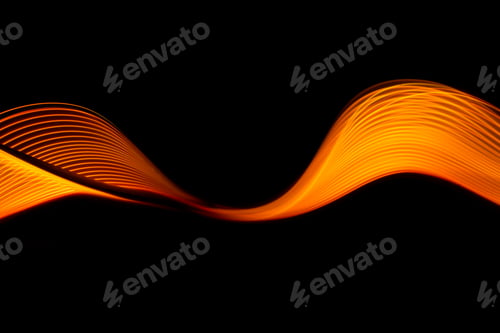 Preview: Abstract technology banner design. Digital neon lines on black background.