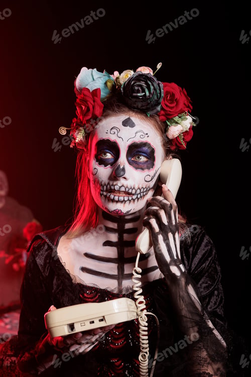 Preview: Scary young model answering landline phone call