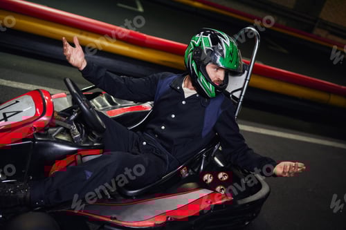 Preview: Man in Go-Kart Ready for an Exciting Race