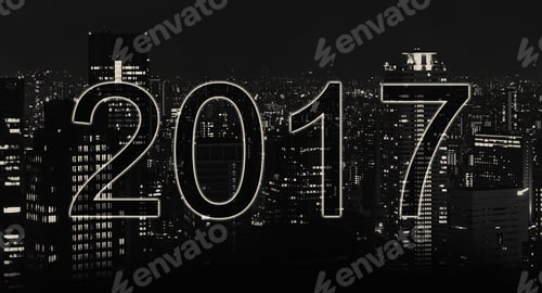 Preview: 2017 Happy New Year On Light City Night Time For Background