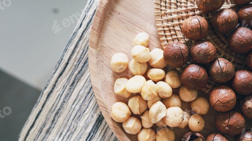 Preview: Organic Macadamia nut. macadamia nuts are cracked
