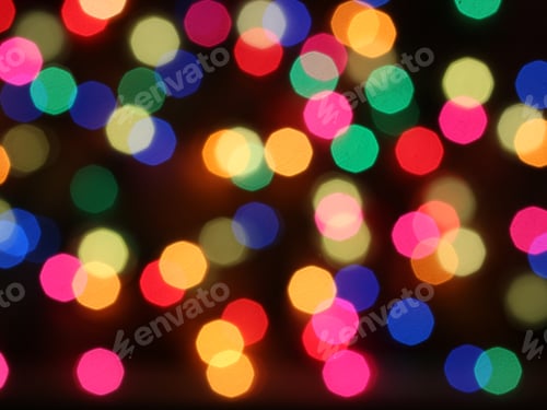 Preview: Defocused Multi Colored Christmas Lights Background - Photograph Of Blurred Christmas Lights With A