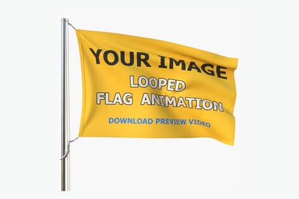 Preview: Animated Waving Fabric Flag on Pole