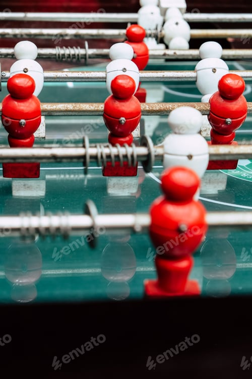 Preview: Table football game with red and white players