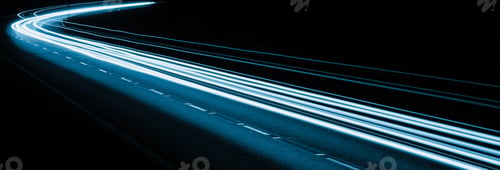 Preview: blue car lights at night. long exposure