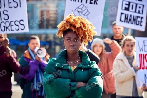Preview: Protestors With Placards On Black Lives Matter Demonstration March Against Racism