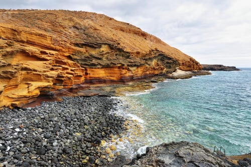Preview: The Yellow Mountain on the ocean shore in Tenerife, Canary islands, Spain