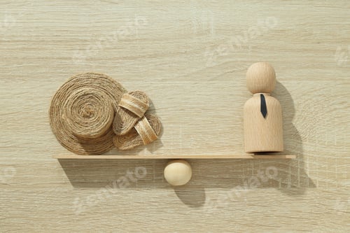 Preview: Work-life balance concept, visual symbols, on a light background.