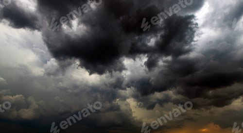 Preview: Storm clouds with the rain. Nature Environment Dark huge cloud sky black stormy cloud