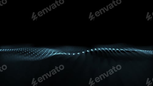 Visualização: Ondas digitais abstratas com partículas fluidas