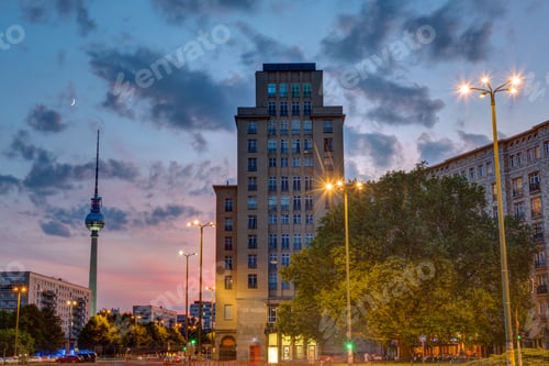 Preview: Sunset at the Strausberger Platz in Berlin