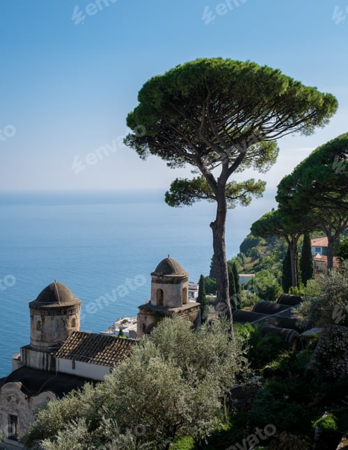 Preview: Explore the enchanting vistas of the Amalfi Coast overlooking serene blue waters and lush greenery