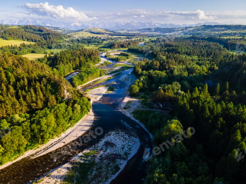 Preview: Przelom Bialki Nature Park in Tatra Mountains in Poland. Aerial Done View