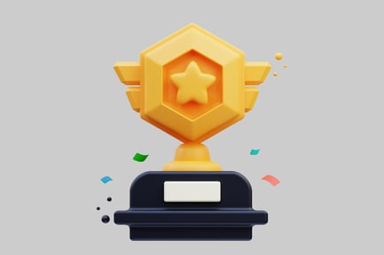 Preview: Hexagonal star-topped trophy on pedestal