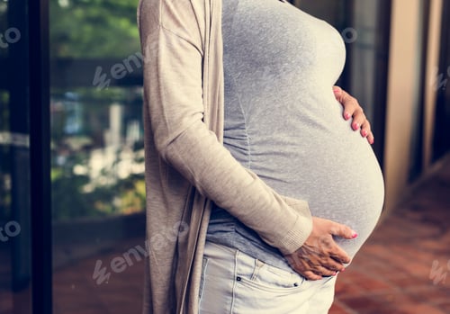 Preview: A cheerful pregnant woman