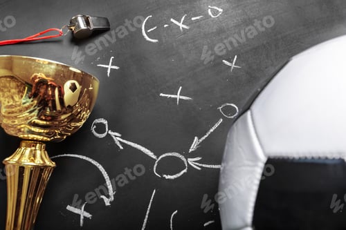 Preview: Soccer plan chalk board with formation tactic