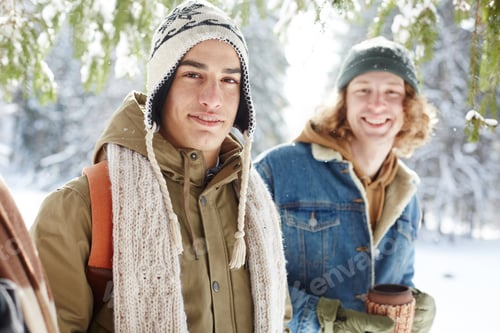 Preview: Young Men Posing in Winter