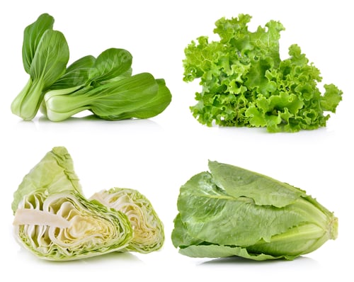Preview: cabbage ,cos, lettuce, Bok choy on white background